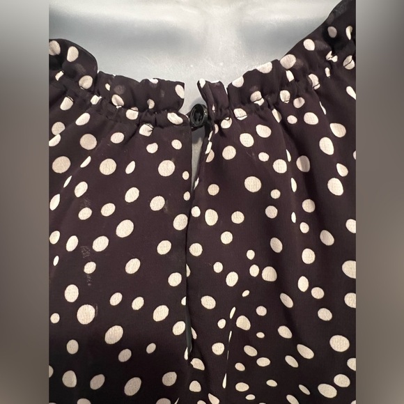 NINE WEST women long sleeve polka dot blouse/size L - Picture 4 of 10